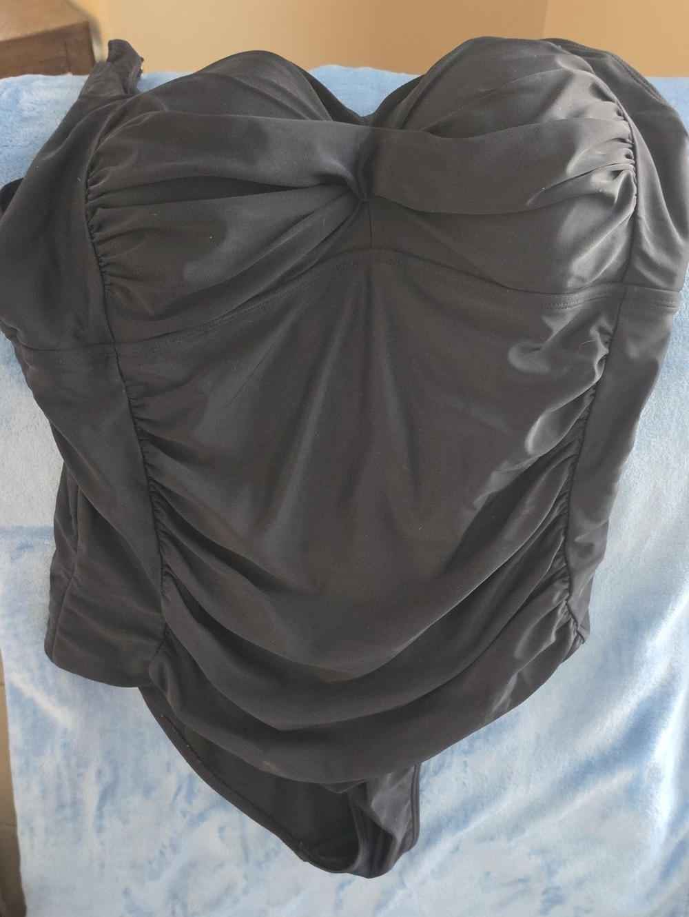 Amazon Black Ruched One-Piece Swimsuit